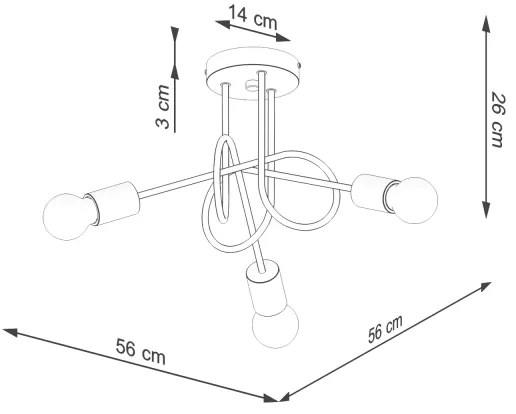 Lustră aplicată Sollux SL.1477 EMBER 3xE27/15W/230V negru/bej/fag