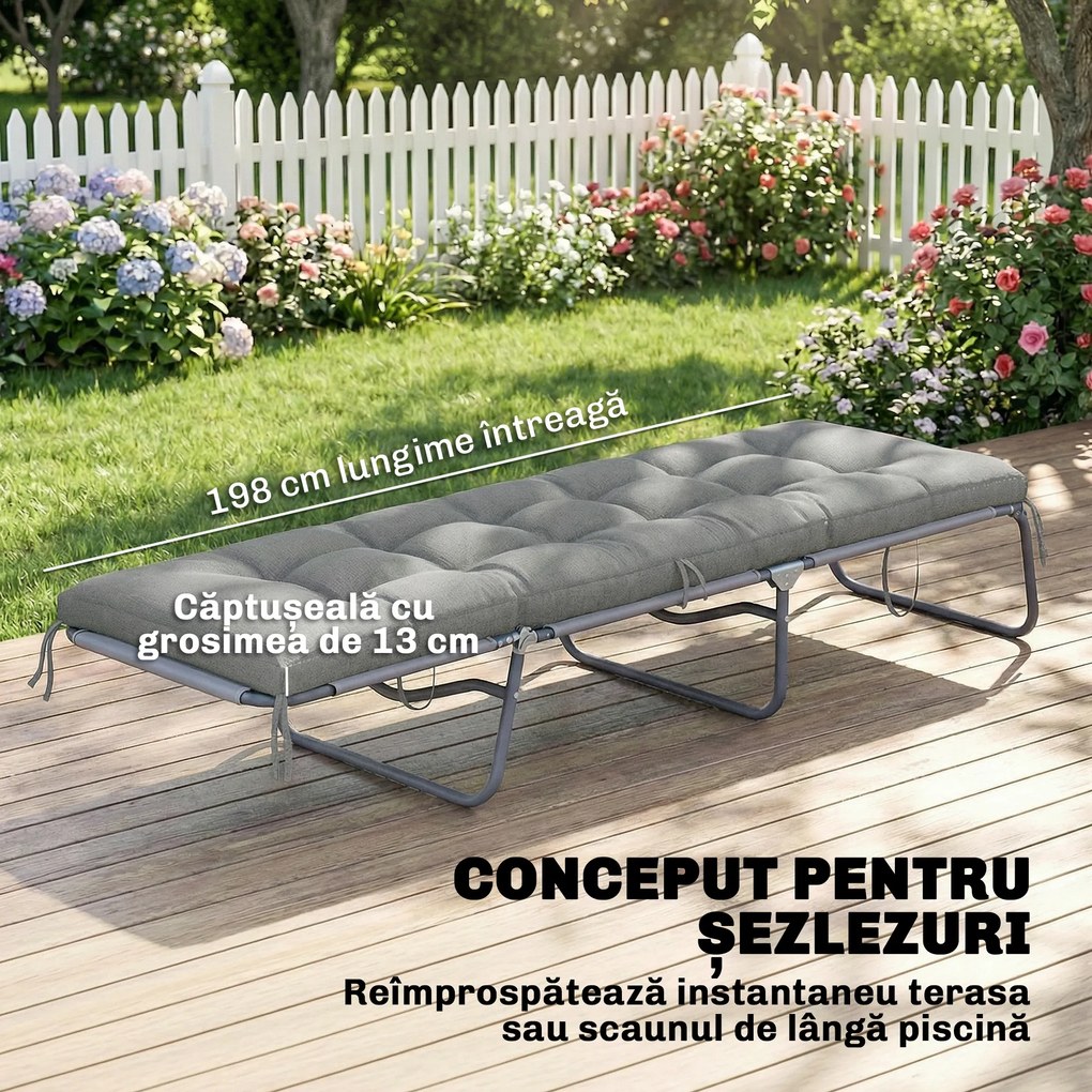 Outsunny Pernă pentru Scaune de Grădină, Leagăn, Bancă, Saltea Lungă | Aosom Romania