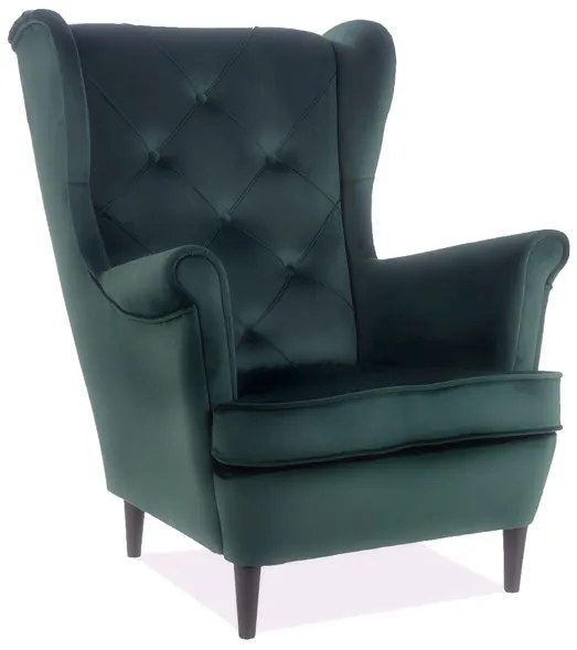 Fotoliu tapitat catifea Culoare Bej / Wenge LADY MATT VELVET