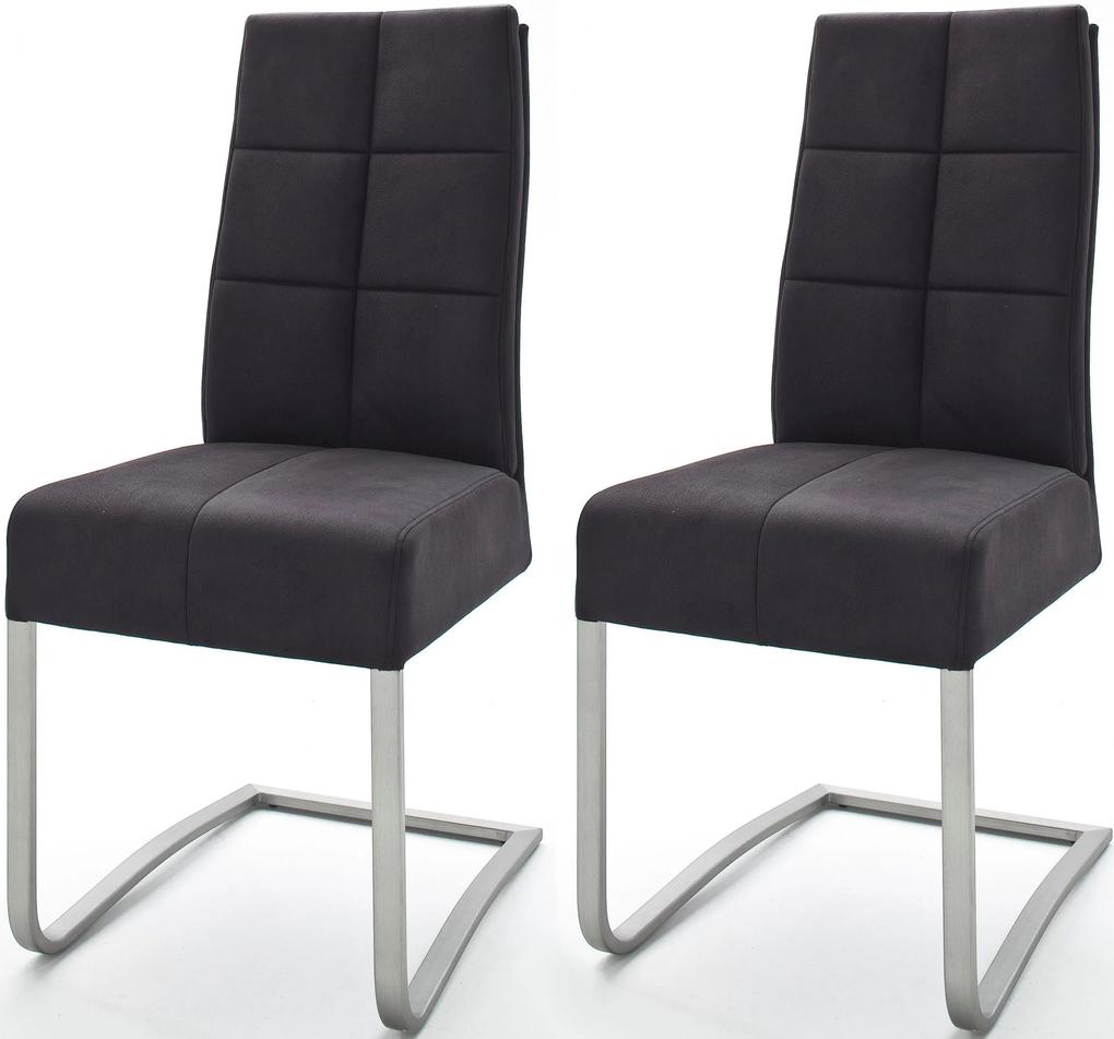 MCA Set 2 scaune negre Salva tapiterie stofa