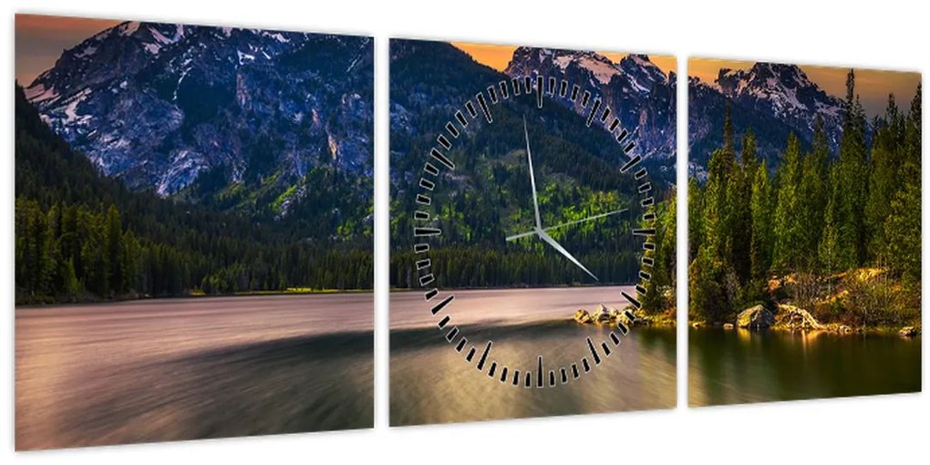 Tablou - Parcul Național Grand Teton (cu ceas) (90x30 cm)
