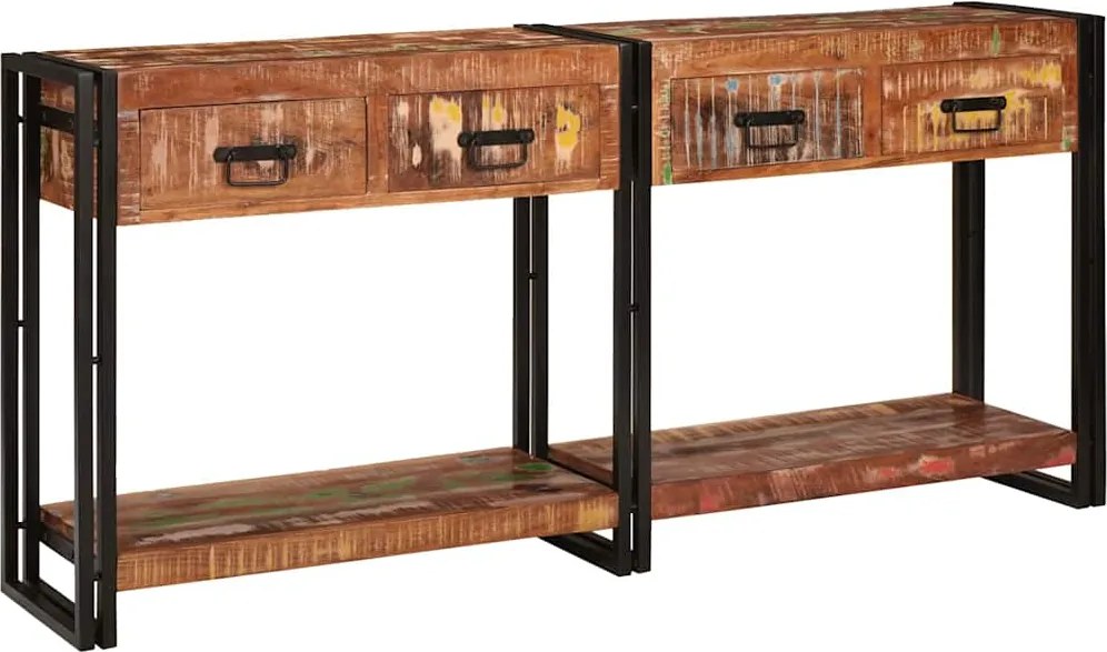 vidaXL Mese consolă cu sertar 2 pcs Multicolour 161 x 33 x 75 cm