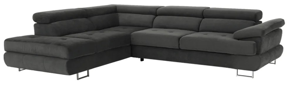 Coltar extensibil BUTON P stanga gri-maroniu, 275x71/85x225 cm