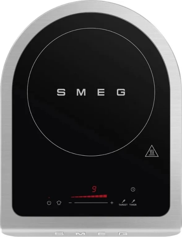 Plita cu inductie portabila Smeg PIC01WHMEU, 2100 W, Sticla ceramica, Alb mat