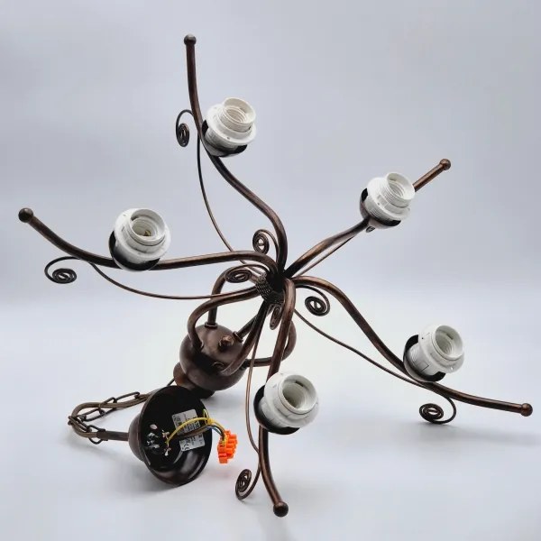Candelabru cu lanț RETRO II 5xE27/60W/230V bronz patinat