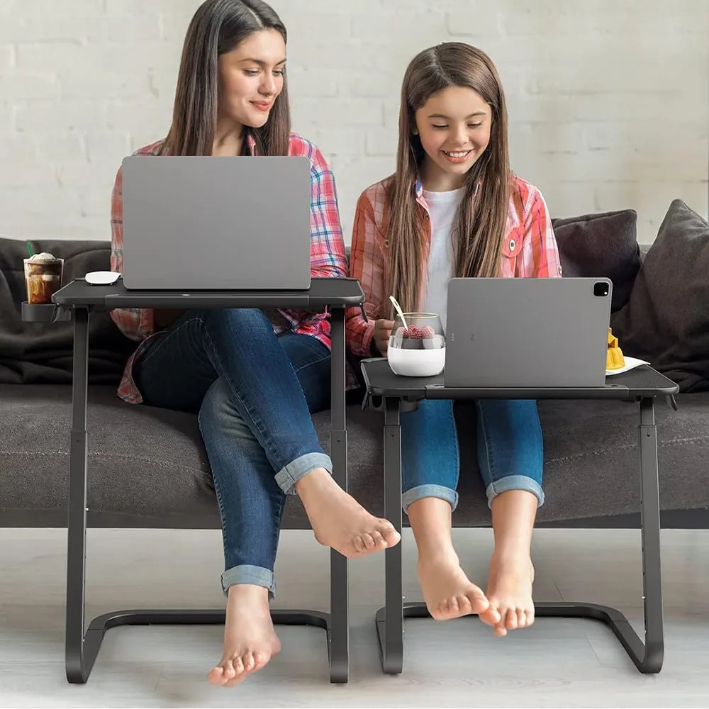 Masuta reglabila mic dejun cu suport tableta, negru