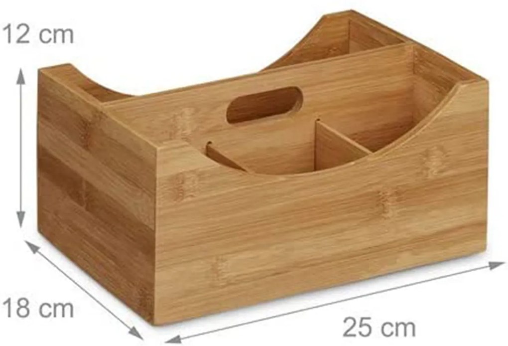 Organizator birou cu maner Bambus 25 x 18 x 12 cm
