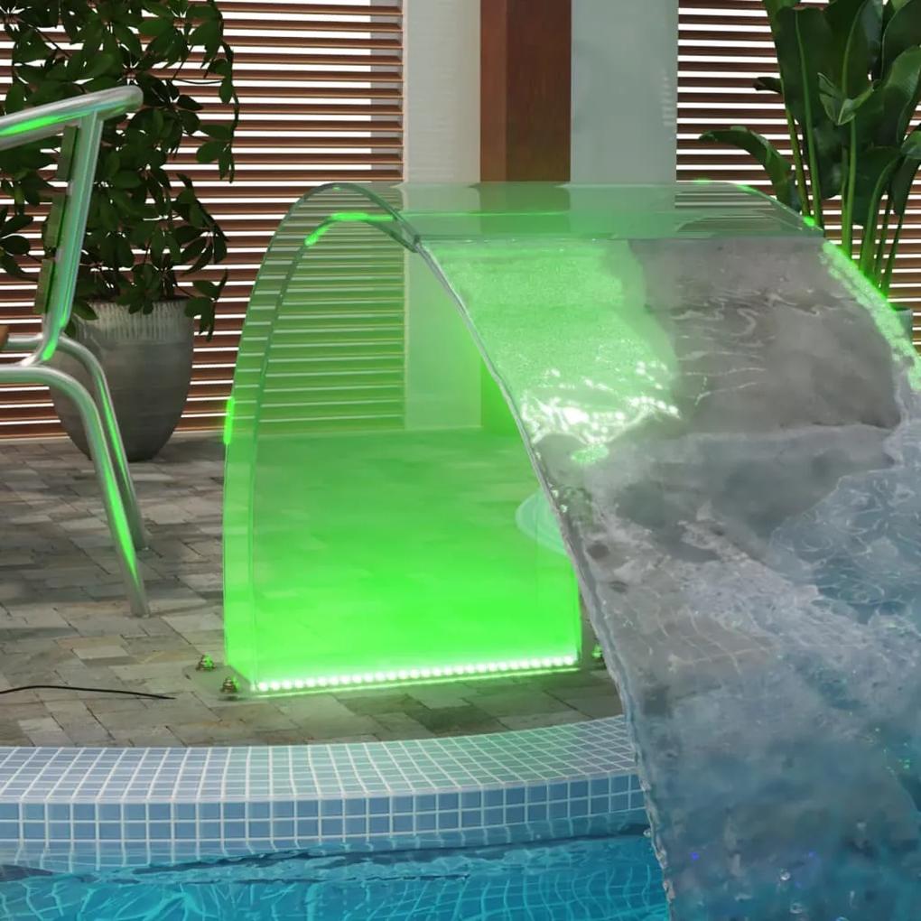 Fantana de piscina cu LED-uri RGB si set conectori, acril 50 cm