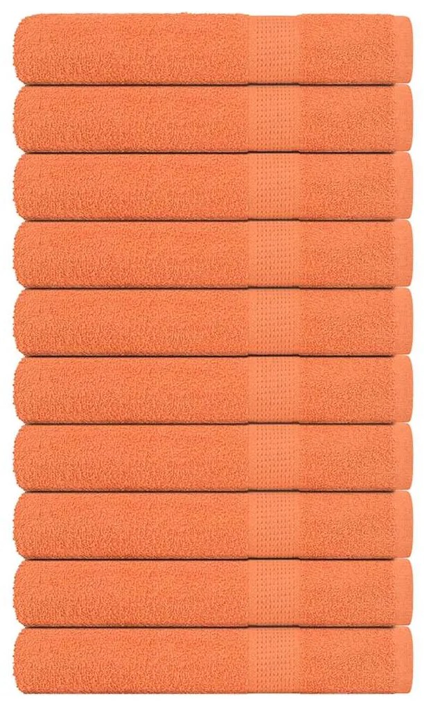 vidaXL Prosoape pentru saună 10 buc Portocaliu 360 g/m² 100% bumbac