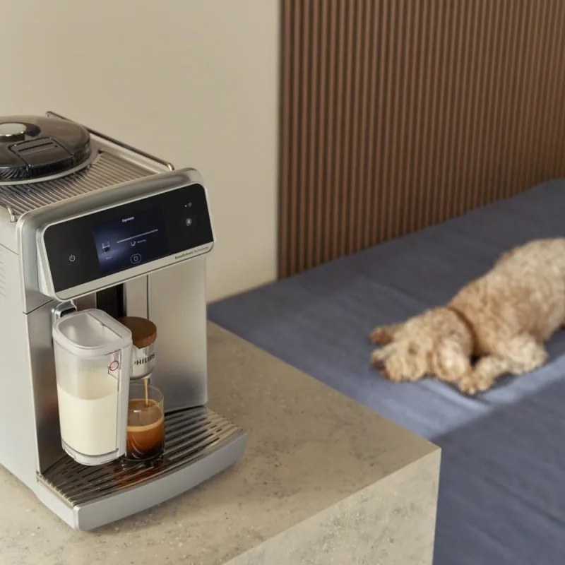 Espressor automat Philips Café Aromis 8000 EP8757/20, 1500 W, 15 bar, 1,5 l, 54 de bauturi, LatteGo Pro, SilentBrew, BrewExtract, Quiet Mark, Ecran tactil, HomeID, Gri