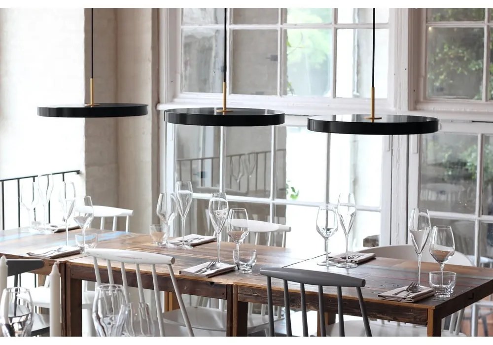 Lustră neagră LED cu abajur din metal ø 31 cm Asteria Mini – UMAGE