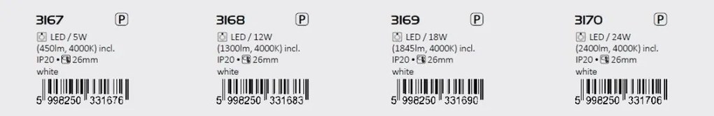 Spot LED incastrabil design modern Shaun alb 14,5x14,5cm