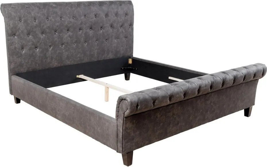 Pat dublu tapitat Kensington 160x200cm, gri inchis A-6540605 VC