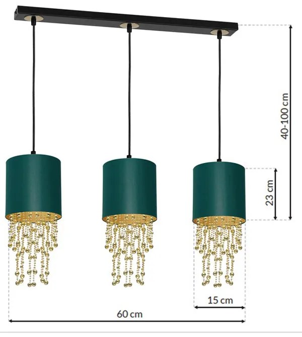 Suspensie ALMERIA Milagro Modern, E27, Negru, MLP64500, Polonia