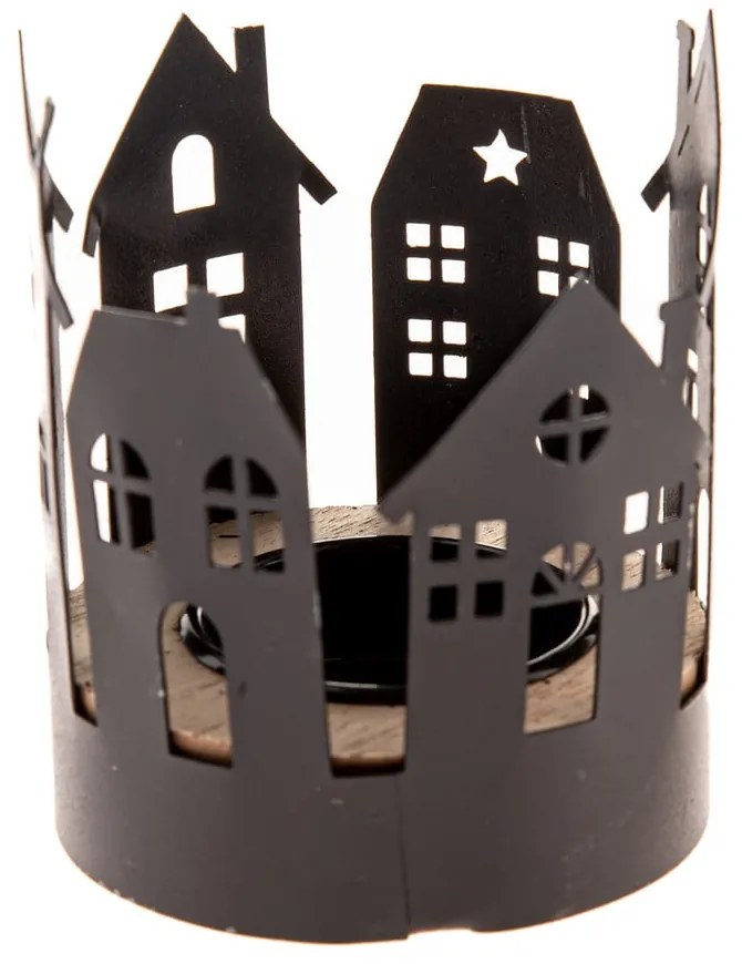 Sfeșnic din metal cu model de Crăciun Houses – Dakls
