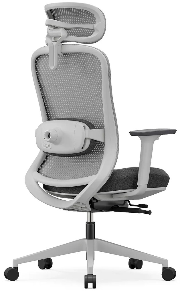 SYNO-HG Scaun ergonomic, suport lombar cu Masaj, sezut translatabil, cotiere 3D, tetiera 2D, Mesh/textil, Gri