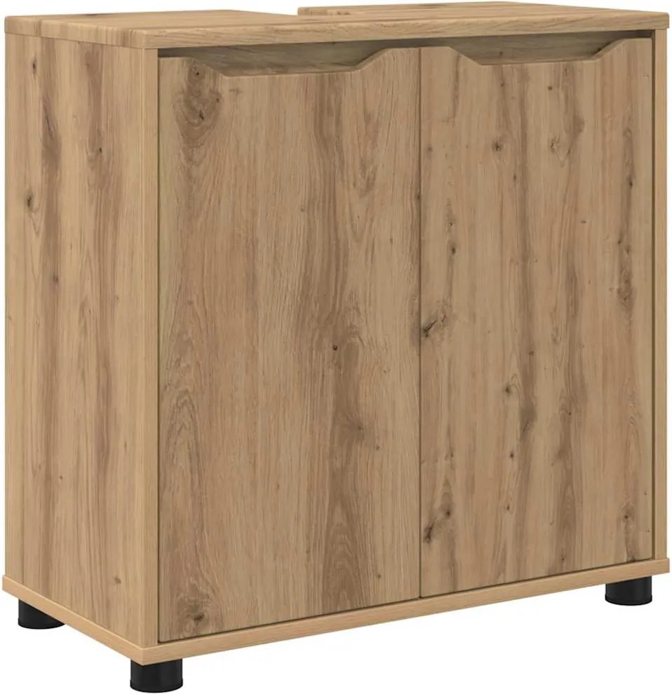 vidaXL Cabinet pentru chiuvetă de baie cu raft cu ușă Stejar Artizanal