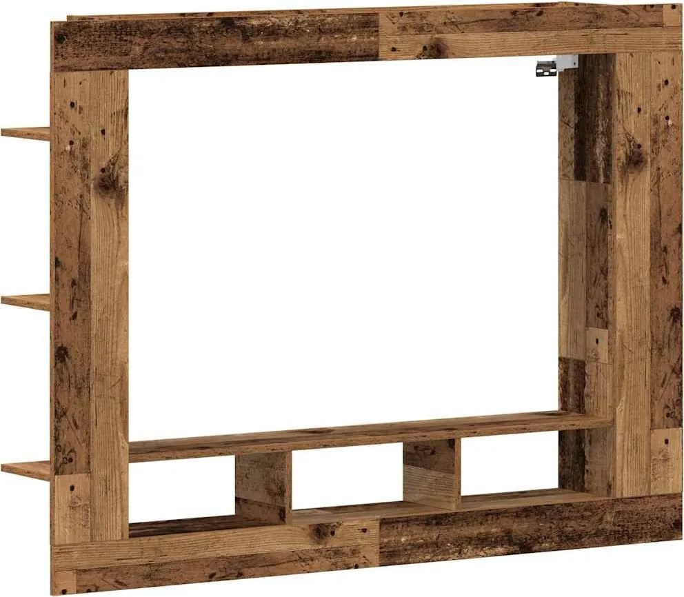 vidaXL Cabinet TV Pe perete Lemn vechi 152 x 22 x 113 cm Lemn compozit