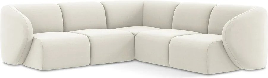 Colțar bej cu tapițerie din catifea Lani – Makamii