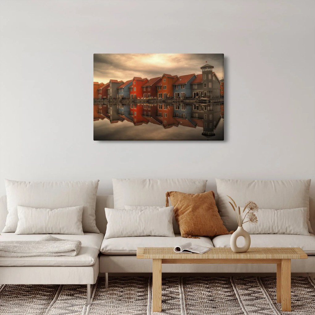 Tablou cu căsuțele colorate (90x60 cm)