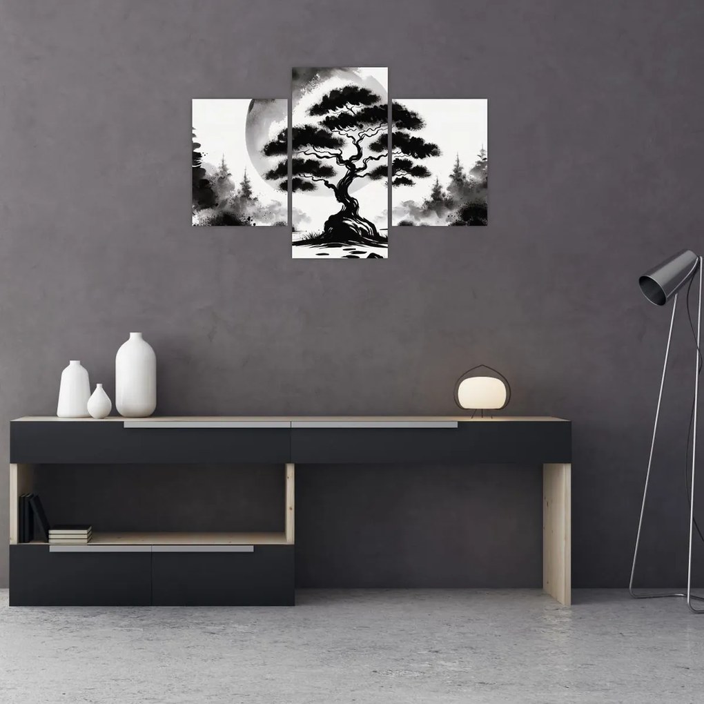 Tablou – Bonsai alb-negru (90x60 cm)