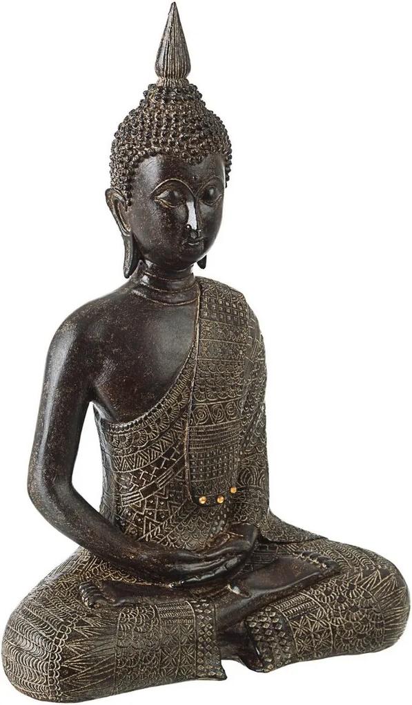 Statueta polirasina neagra Buddha 23 cm x 13 cm x 34 h