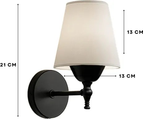 Aplica de perete ASPARAGUS 1xE27/40W/230V negru/crem