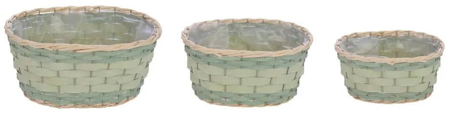 Set 3 ghivece Ego Dekor Natur M, verde deschis