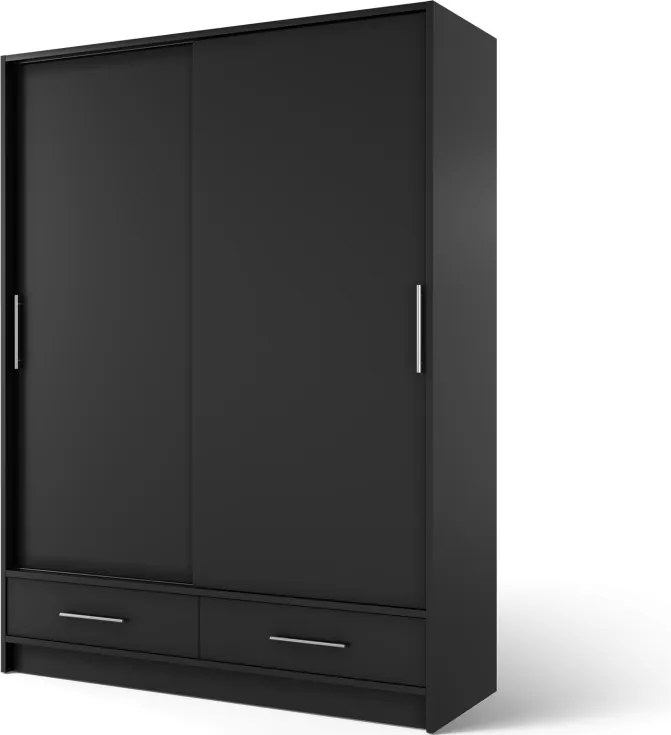 Dulap cu uși glisante Estantte II, 150x60x200 cm – Negru