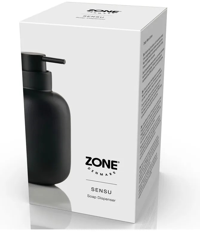 Dozator de săpun lichid negru din gresie ceramică 300 ml Sensu – Zone