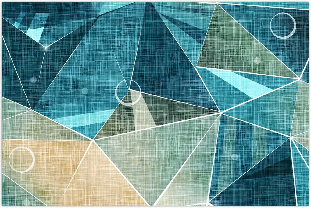 Tablou - Abstract turcoaz (90x60 cm)