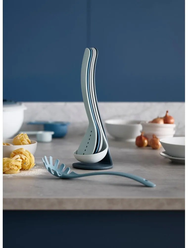 Set 6 ustensile de bucătărie cu suport Joseph Joseph Nest Utensils Plus, albastru