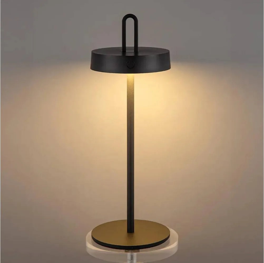 Lampă de masă tactilă LED reîncărcabilă, dimabilă, pentru exterior SHINE LED/1,5W/3,7V 3000 mAh IP44 neagră