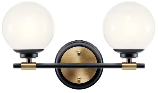 Kichler KL-BENNO2-BK-CPZ-LED Aplica de baie BENNO 2xLED/3W/230V negru/auriu IP44