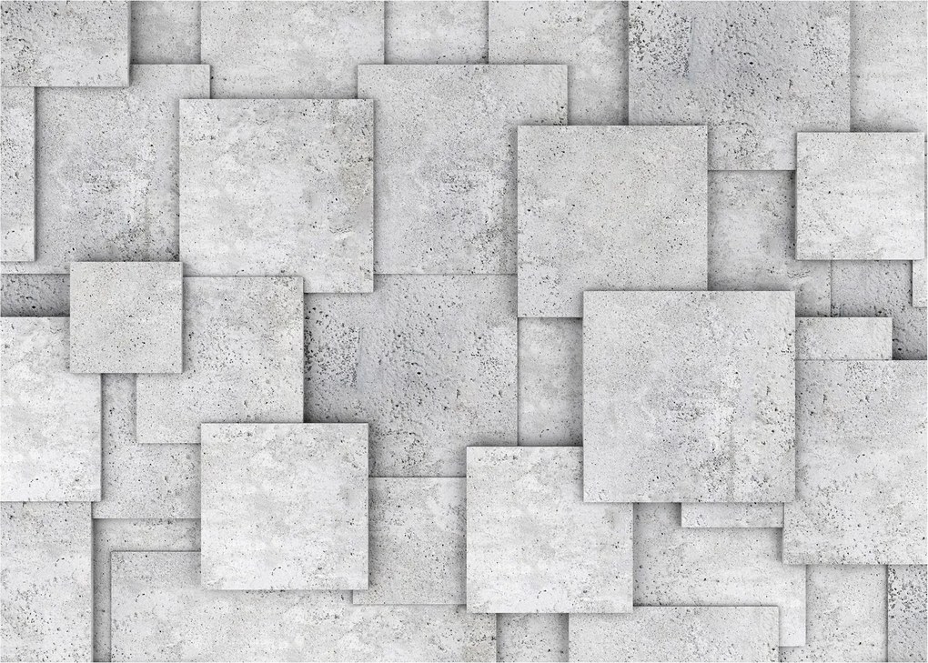 Tablou pe sticlă - Abstracție cu faianță de beton (70x50 cm)
