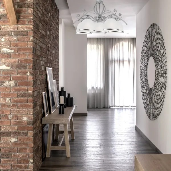 Lustră pe lanț RETRO II 5xE27/60W/230V argintiu