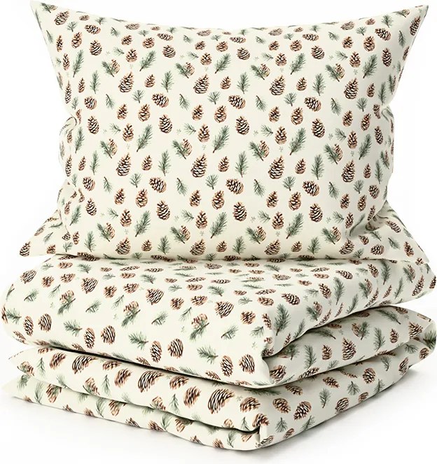 Lenjerie de pat din bumbac PINE CONES colorata Dimensiune lenjerie de pat: 2 buc 70 x 90 cm | 200 x 220 cm