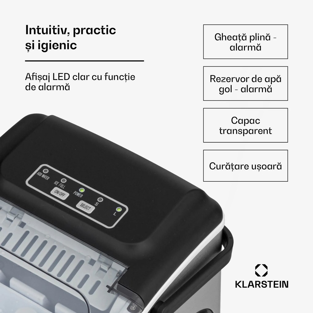 Klarstein Caldwell Ice Ball Maker 12 kg/24h Rezervor de apă: 1,3 l