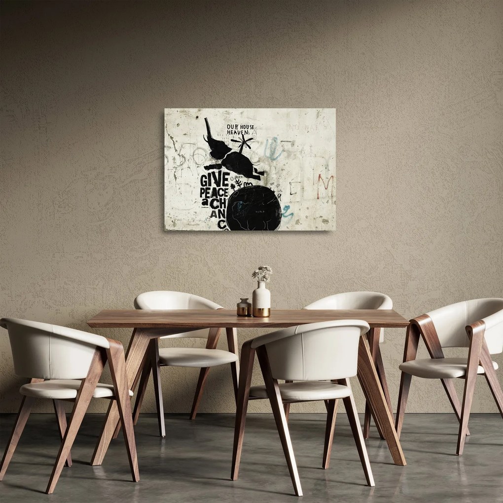 Tablou pe sticlă - Elefant deasupra solului (70x50 cm)