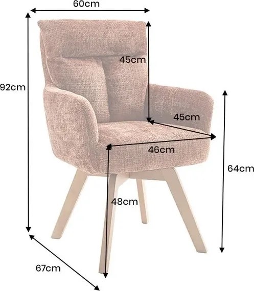 Set de 2 scaune pivotante picioare din lemn Big George maro ruginiu