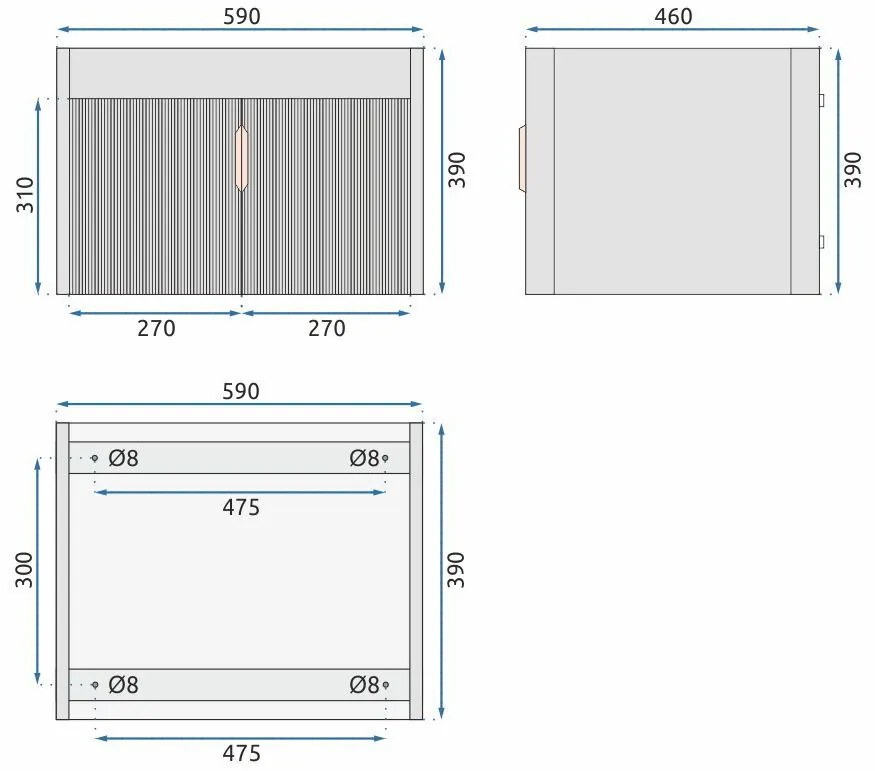 Set mobilier de baie cu lavoar Astor 60cm Grey