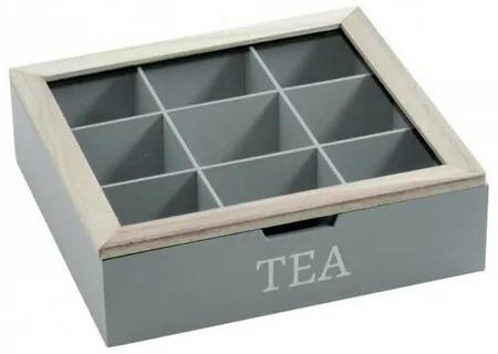 Cutie pentru pliculețe de ceai EH 24 x 24 x  7 cm, gri