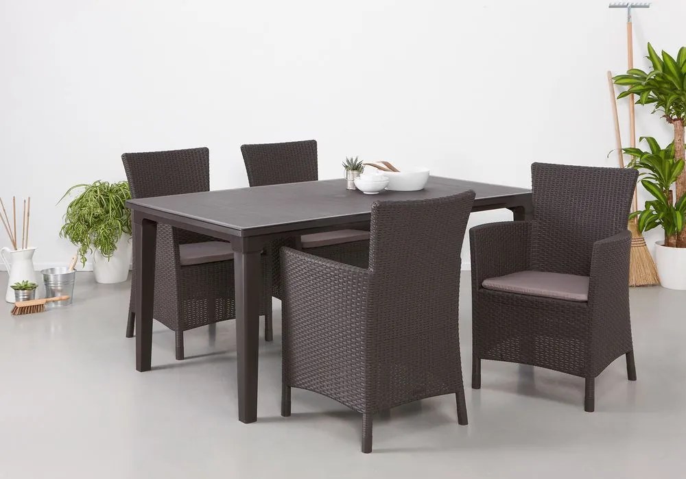 Fotoliu de grădină MONTANA - maro + perne gri-maro