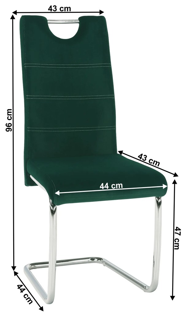 Scaun de sufragerie Canary NEW (smaragd + cusătură). 1028862