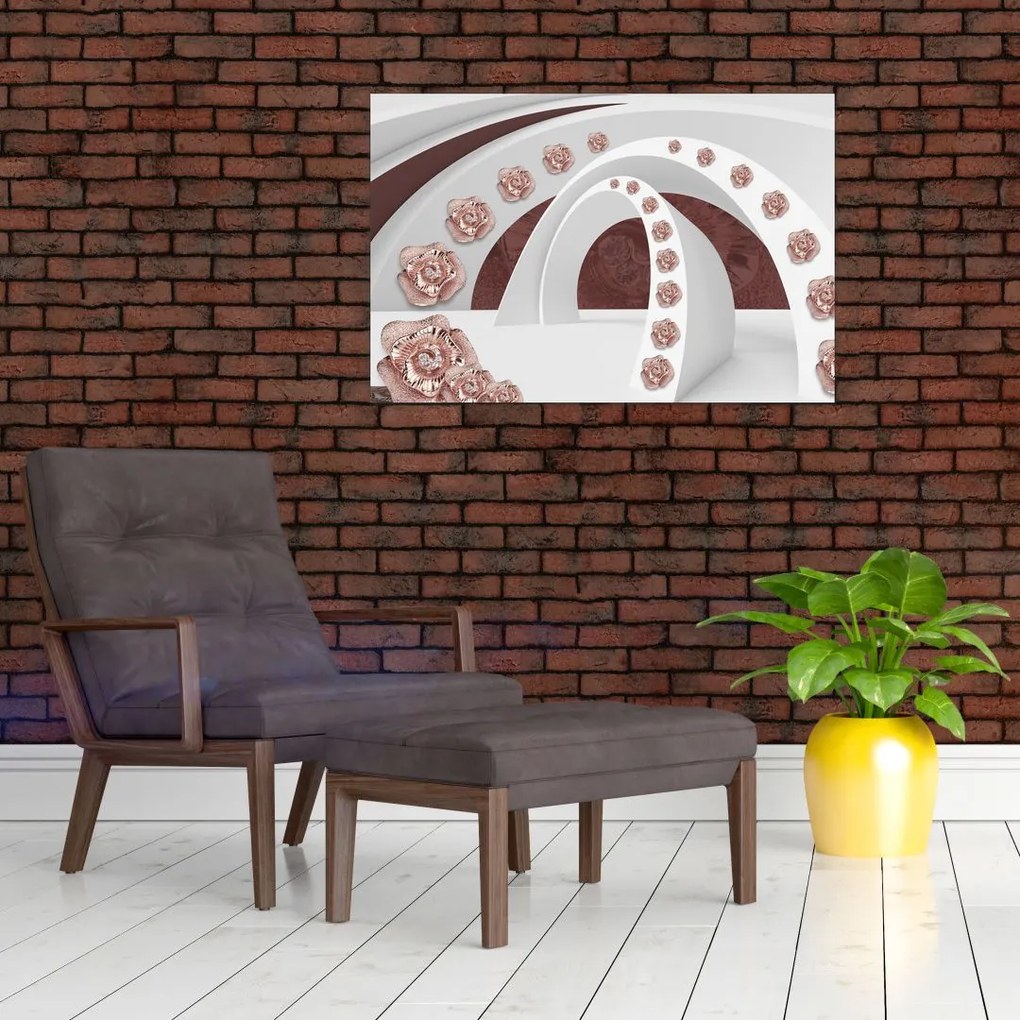 Tablou - Arcade 3D cu flori (90x60 cm)