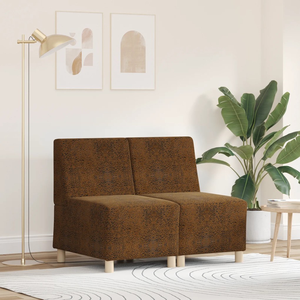 vidaXL Fotoliu cu pernă 2 pcs Maro 55 cm Piele ecologică de suede