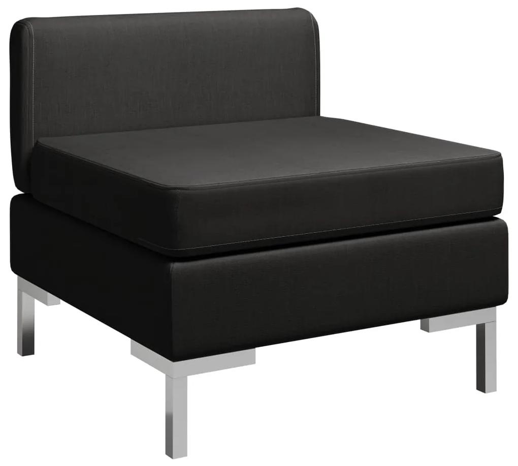 287006 vidaXL Canapea de mijloc modulară cu pernă, negru, material textil