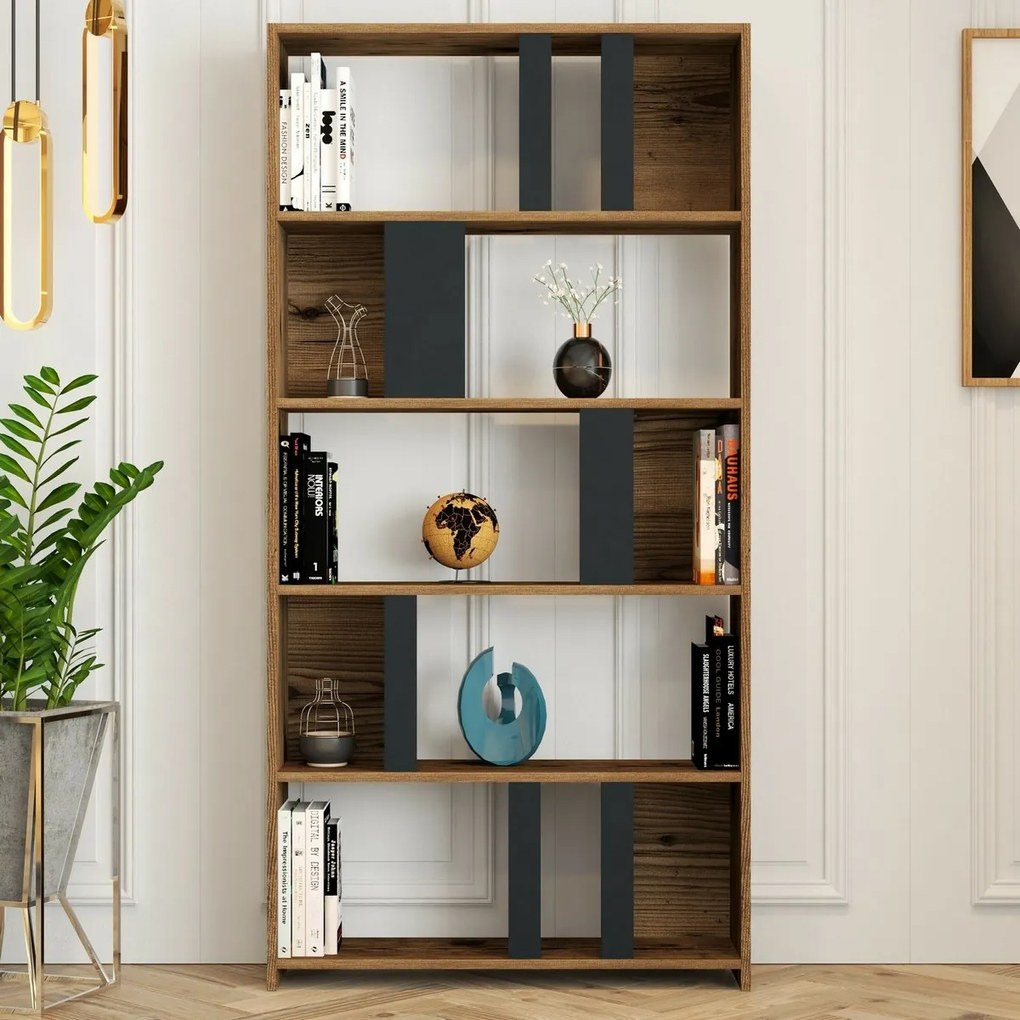 Bibliotecă Lima Anthracite and Walnut