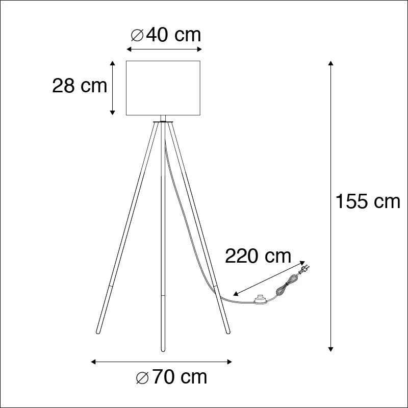 Set de lampă de masă și lampă de podea cu abajur negru - Pip