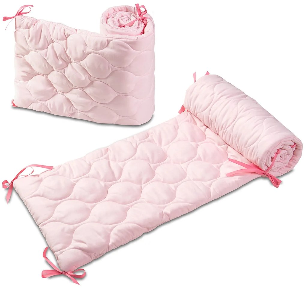 Set 2 aparatori matlasate patut 120x60 cm Kidizi Pink Deluxe